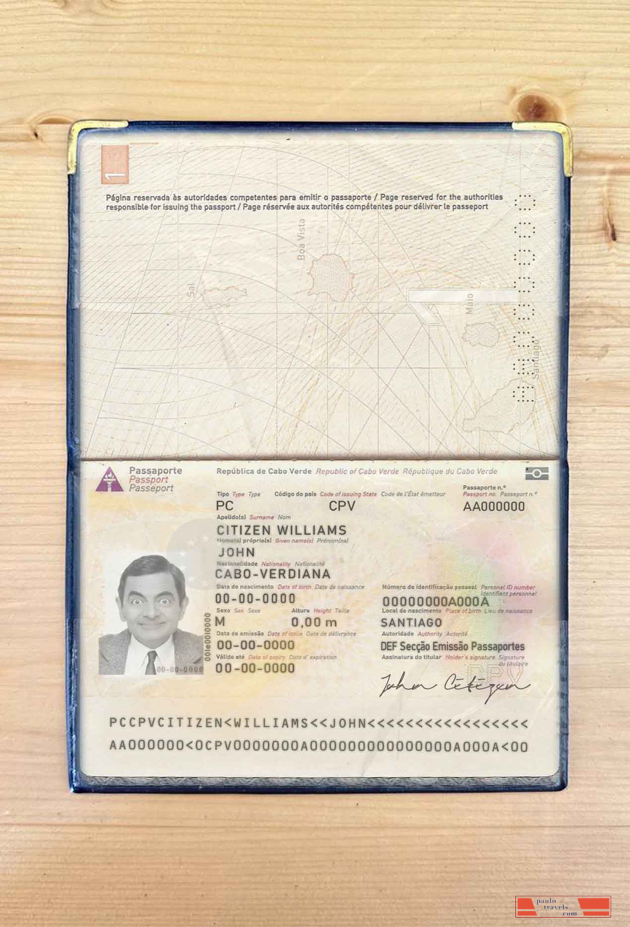 Cabo Verde pass photo look PSD template